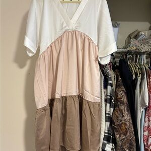 Chic V-Neck Colorblock Dress